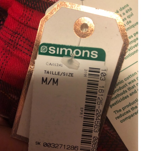 Red tartan organic cotton cabin lounge check pants NWT - Picture 11 of 11